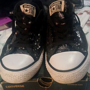 Converse black sequin